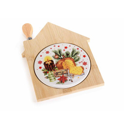 Set tagliere casetta bamboo...